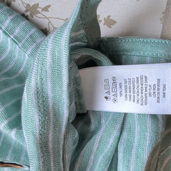 Nicole Miller Light Blue Striped Short Sleeve Top - Picture 9 of 10